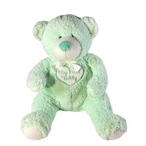 Baby Boom My First Teddy Bear Mint Green Plush Stuffed Animal Toy Stuffie